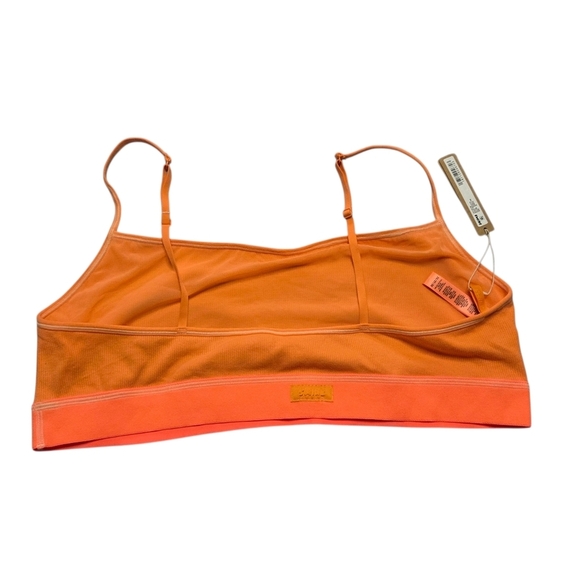 Skims Cotton Rib Scoop Wireless Bralette Bra Apricot Orange 3X - Picture 2 of 3